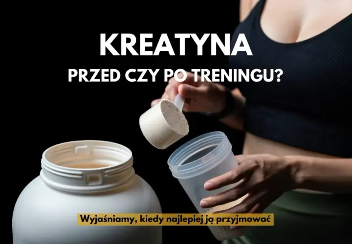 Kreatyna przed czy po treningu? Dwie dłonie przygotowują suplement, wyjaśniamy, kiedy najlepiej ją przyjmować.
