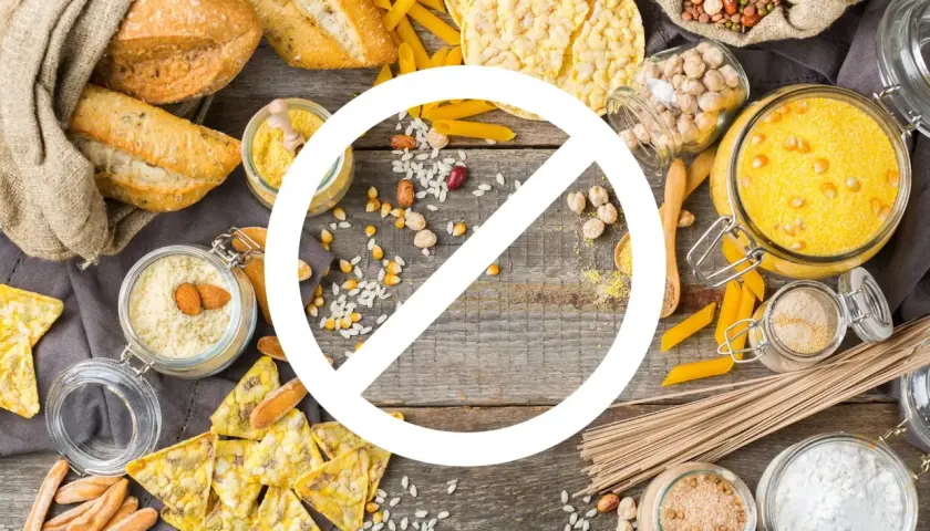 Zakazane produkty zbożowe, makarony, pieczywo i kasze. To symbol zakazu dla diety bez węglowodanów.
