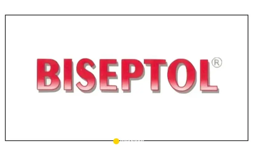 Czerwony napis Biseptol z symbolem ®. Biseptol na co? Na infekcje bakteryjne.