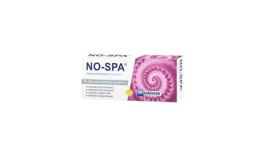 Opakowanie leku NO-SPA, 20 tabletek. Stosować zgodnie z zaleceniami, pamiętając o maksymalnym dawkowaniu.