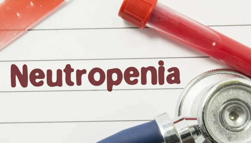 Badanie krwi i stetoskop wskazują na diagnozę neutropenii.