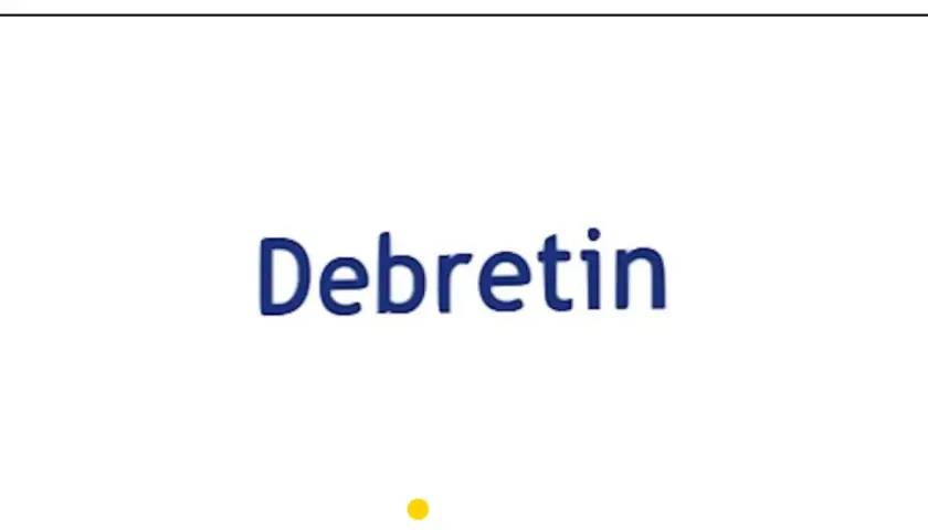 Debretin na co? Nazwa leku na białym tle.