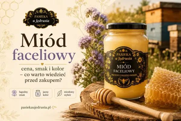 Miód faceliowy z Pasieki u Jędrusia: łagodny smak, jasny kolor. Odkryj jego właściwości przed zakupem.